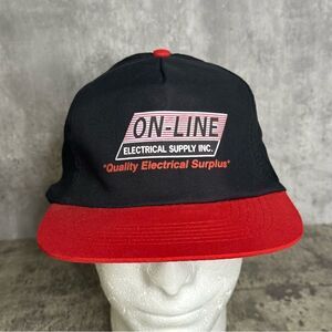 On Line Electric Supply Inc.‎ Black Red Adjustable Snapback Hat OS